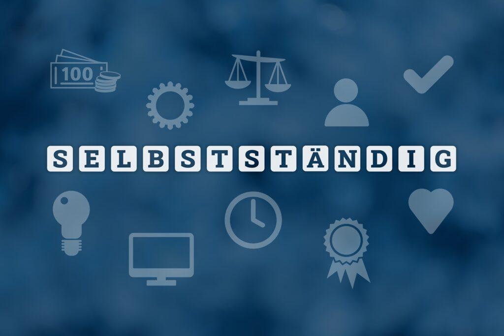 Selbstständigkeit visualisiert mit Symbolen und Konstruktionssoftware kostenlos