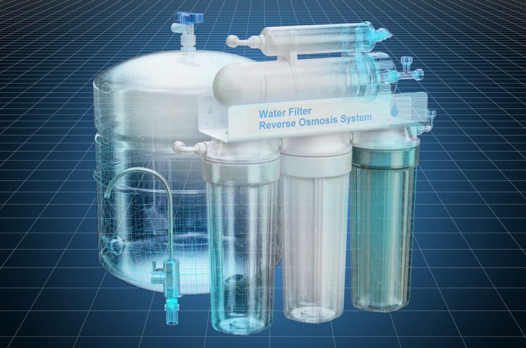 3D-Modell eines Wasserfiltersystems | Entkalkungsanlage