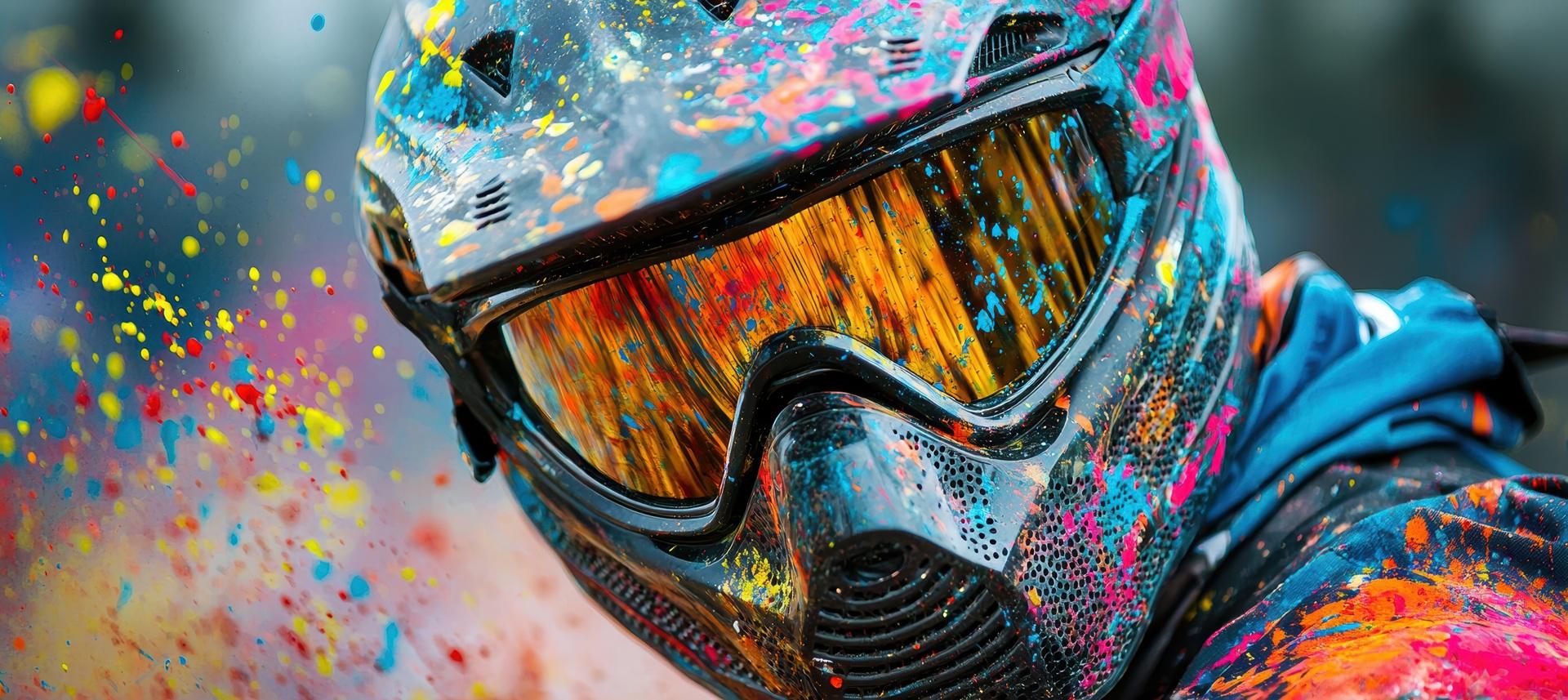 Maske mit Farbe getroffen | Woodland Markierer

